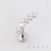 CZ ARCH CLIMBER HEART THREADLESS (PUSH IN) 316L SURGICAL STEEL LABRET SET